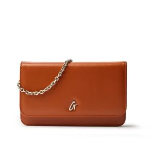 Glam-Aholic Lifestyle BROWN STANDARD WALLET ON CHAIN (with Silver)